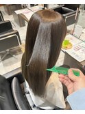 髪質改善カラー×オリーブグレージュ