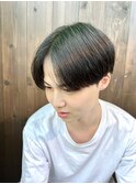 センターパート 前下がり 平行 マッシュ