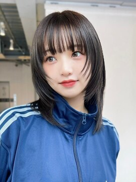 アイティーバイアルバム 藤沢店(IT by ALBUM) アッシュブラック美髪エモージュレイヤーロング_ba488501