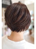 大人女性おすすめショートボブ×チャコールブラウン