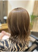 ちょいレイヤーミディアム×脱白髪染め
