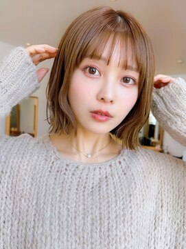 セイドット リー(Say. Ree) Say.くびれショートボブレイヤーミルクティーベージュ韓国ボブ