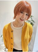 オレンジベージュ × ミニウルフ◎/レイヤー/ショートウルフ