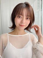 前髪 ネビージュ ボブルフ 黒髪 ワンレン 小顔 "