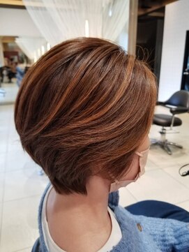 ミック ヘアアンドメイクアップ 高田店(miq Hair&Make up) 大人ショートボブ/ナチュラルブラウン/ショートボブ/小顔カット