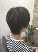 ショートボブ/ニュアンスカラー/センターパート/ブルージュ