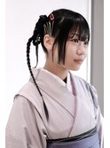 卒業式 袴着付け ヘアセット アレンジ カチモリ 韓国風 小学生