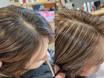 ランタナ(Lantana)の写真/白髪染めでも透明感のあるカラーが楽しめる♪白髪をカバーしながら、艶やかな髪色へと導きます。