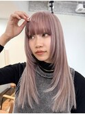ワインレッド/ミディアムレイヤー/パープルピンク/ブリーチ