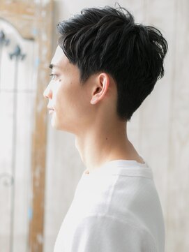 モッズヘア メン 仙台愛子駅前店(mod's hair men) 30代40代清潔感ブラックアップバングリクルートショートb仙台