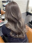 黒髪クラゲヘアーオリーブグレー小顔ココアベージュ