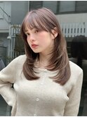 韓国ハッシュカットミディアムレイヤー小顔顔周りカット髪質改善