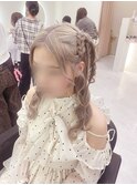 編み上げ編みおろしハーフツイン