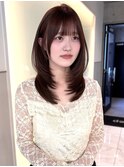 ミディアムレイヤー/髪質改善カラー/ココアブラウン