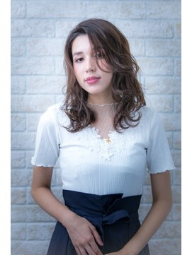 ヘアーアートシフォン 池袋西口店(Hair art chiffon) 厚めバングクラシカルワンレンフェザーロングセンターパート