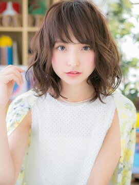 カバーヘアアンドスパ ブリス 浦和(COVER HAIR&SPA bliss) くせ毛風斜めバングガーリー小顔ふわミディc3浦和20代30代40代!