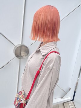 ディア(.eer) 韓国風ペールオレンジ×切りっぱなし外ハネボブ/ミナミ/心斎橋