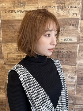 アラモア 国立(Alamoa) ペールオレンジ×ミディボブ