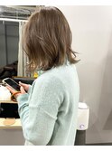 ＊ミルクティーグレージュ 外ハネ 結べるボブ ケアブリーチ 三宮