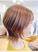 20代30代40代抜け感ショートレイヤーミルクティベージュ