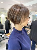くびれショート/マロンブラウン/大人ショートボブ/山口
