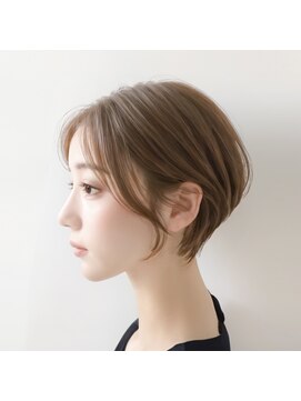 コネクトヘアデザイン バイ マツダ(CONNECT hair design by Matsuda) ショート　耳掛け　くびれ　ベージュカラー