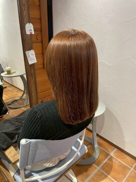 クレエ ヘアー デザイン(creer hair design) 透け感ベージュ艶カラー×ナチュラルストレートセミロング