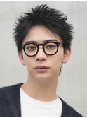 渋谷フェザーショートシャドウパーマセンターパートウルフゆるめ