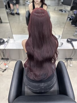 ペレ 原宿(PELE) ダークパープルナチュラルショート夏のヘアアレンジ原宿