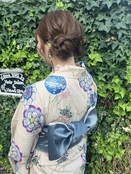 トライフ バイ アカラ(Trife by AKARA)の写真/国立で浴衣の着付を!夏祭りや花火大会に似合うヘアセットで素敵な思い出を作りましょう♪
