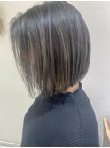 切りっぱなしボブコントラストハイライト