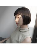 20代30代大人可愛い前下がりショートボブ/前髪あり/丸みショート
