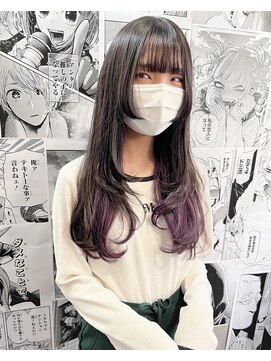 ヲタクに美容室は難しい。 姫カットレイヤー×インナーパープル
