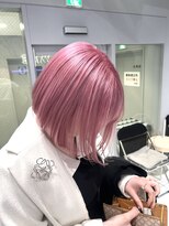 ヴァイス 渋谷店(VAICE)&nbsp;ホワイトピンク/ショートボブ/ダブルカラー/ケアブリーチ