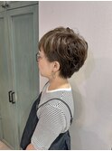 マッシュショート×無造作パーマヘア