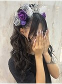 くびれヘア/アプリコットオレンジ/ハイライトカラー/夏/縮毛矯正