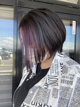 ヘアープレイスルシア(Hair Place Lucia) 紫バングカラー