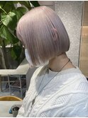 韓国ミルクティーベージュダブルカラーグレージュレイヤーカット