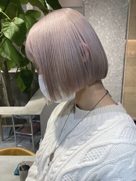 リムレスバイサンク 万代 新潟駅(LIMLESS by cinq) 韓国ミルクティーベージュダブルカラーグレージュレイヤーカット