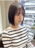 切りっぱなし×顎ラインボブ