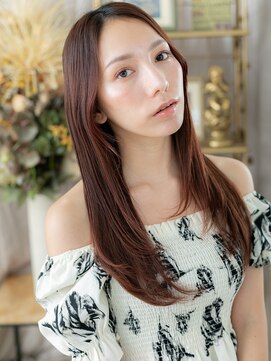 カバーヘア ブリス 川口(COVER HAIR bliss) かきあげバング艶感ストレートセンターパートa川口20代30代40代