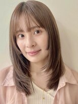 顔まわりレイヤー/イメチェン/美髪/外ハネボブ/ワイドバング