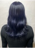 ブルーラベンダー くびれヘア 艶髪 ブリーチ 透明感カラー 20代