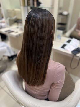 白髪ぼかしハイライト髪質改善縮毛矯正　30代40代　長津田青葉台