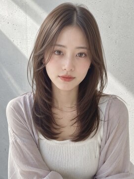 ノア 三宮店(NOA) 【NOA】ミディアムレイヤー×顔まわりレイヤー×透明感ブラウン