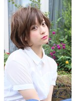 ロエナ(ROENA)&nbsp;20代30代40代50代ひし形くびれデジタルパーマ黒髪短めバング小顔