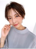 髪質改善・韓国・ショート・ベージュハイライトインナーカラー