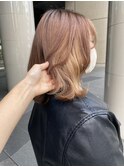 《花屋併設》アプリコットブラウン　酸性ストレート/ヘアセット