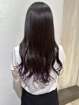 アジールヘア 池袋東口店(agir hair) 透明感グラデーションカラー裾美髪パープルエアリーロング池袋