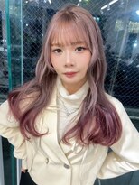 ランテルディ 渋谷(LANTERDIT)&nbsp;ピンクベージュ　グラデーション　ピンクパープル　顔周りカット